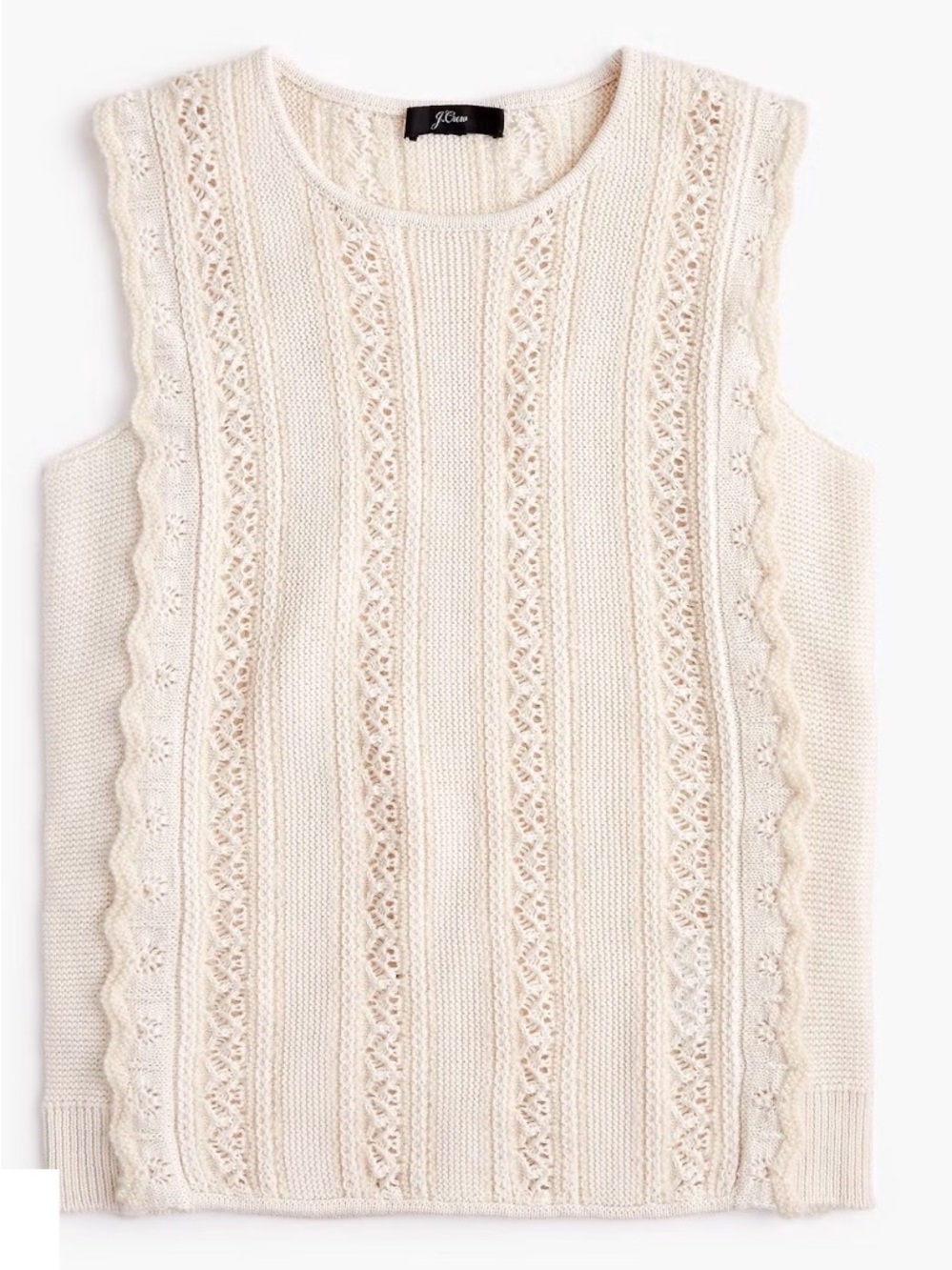 J Crew Crochet Knit Sleeveless Sweater Size Medium